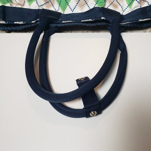 LeSportsac 80's Retro Classic Argyle Diamond Pattern Weekender Tote 24"x21"x14" - Picture 3 of 16